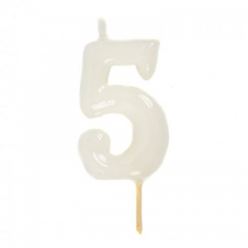 Vela Número 5 Branco